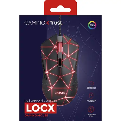 Trust GXT 133 Locx ratón Juego mano derecha USB tipo A Óptico 4000 DPI
