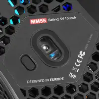Mars Gaming MM55 Negro, Ratón Gaming RGB Chroma, Ultra-ligero 55g, 12800 DPI, Swit