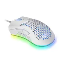 Mars Gaming MMEX, Ratón Gaming RGB, 32K DPI, Cable Feather, Switches Ópticos, Blan