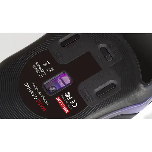 Mars Gaming MMGLOW Ratón, Negro, One size