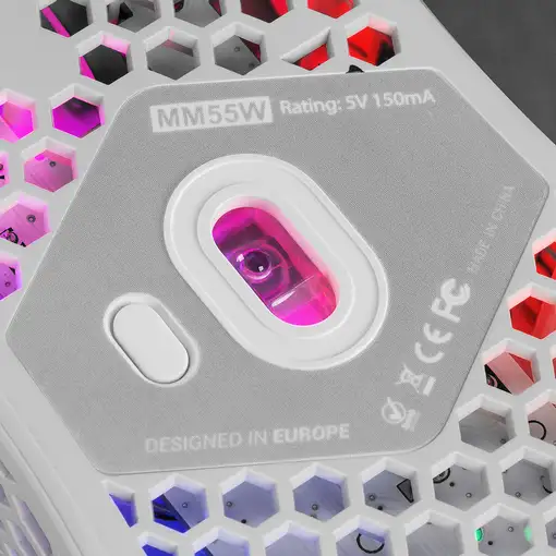 Mars Gaming MM55W, Ratón Inalámbrico Gaming RGB Chroma, Ultra-ligero 55 g, 12800 D