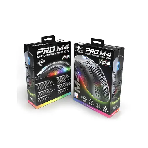 Spirit of Gamer PRO-M4 DARK ratón Juego mano derecha USB tipo A Óptico 12800 DPI