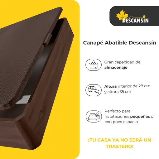 Canape Abatible 105 x 190 cm | Color Cerezo | Con Subida A Domicilio | Descansin