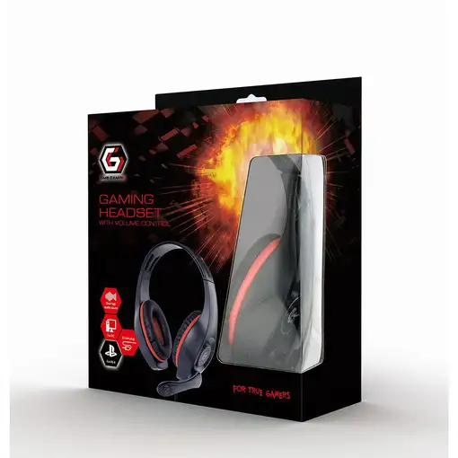 Gembird GHS-05-R auricular y casco Auriculares Alámbrico Diadema Juego Negro, Rojo