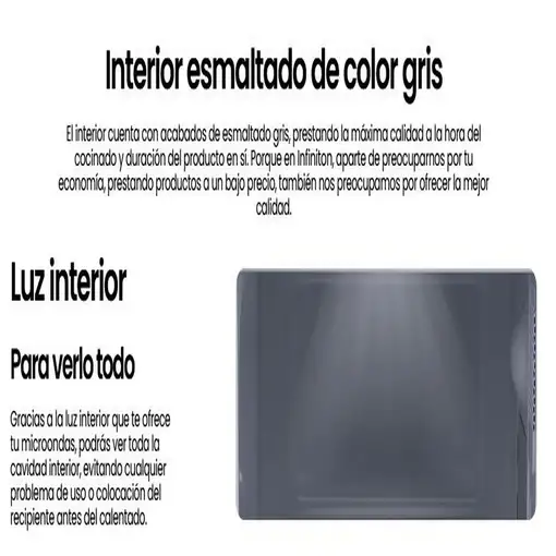 Microondas Infiniton MW-2511C, 25 Litros, 900 W, DEFROST, Plata