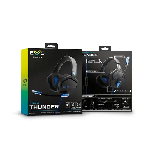 Energy Sistem ESG 3 Blue Thunder Auriculares Alámbrico Diadema Juego Negro, Azul