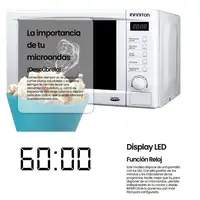 Microondas INFINITON MW-A20BGL, 20 Litros, 700 W, Grill, Pantalla Led, Blanco