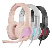 Mars Gaming MH320P Rosa, Auriculares Neodimio RGB Flow, Micrófono y Caja de Contro