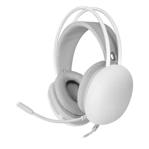 Mars Gaming MH-GLOW Blanco, Auriculares 360° Full Chroma RGB Flow, Micrófono Cance