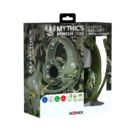 Konix Nemesis Camo Auriculares Alámbrico Diadema Juego Multicolor