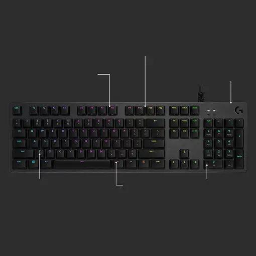 Logitech G 920-009370 teclado Juego USB Inglés Carbono