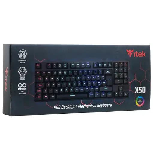 itek X50 teclado Juego USB Italiano Negro