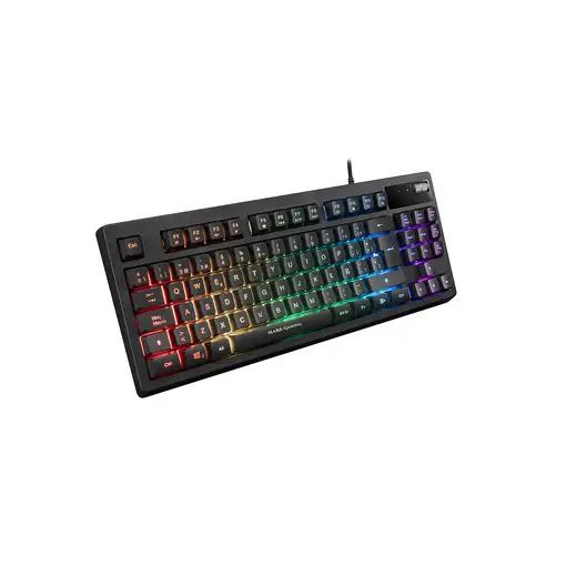 Mars Gaming MKAXES Teclado Compacto TKL H-Mech, Iluminación RGB 9 Efectos, Reposam