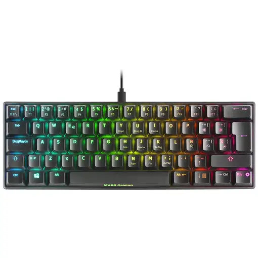 Mars Gaming MKMINIBES, Teclado Mecánico Ultra-Compacto, Full RGB Chroma, Switch OU