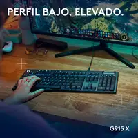 Logitech G Teclado mecánico para gaming con cable de perfil bajo G915 X, teclas de