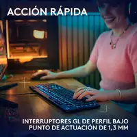 Logitech G Teclado mecánico para gaming con cable de perfil bajo G915 X, teclas de