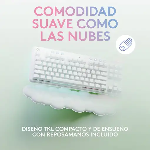 Logitech G 920-010685 teclado Juego RF Wireless + Bluetooth QWERTY Español Blanco