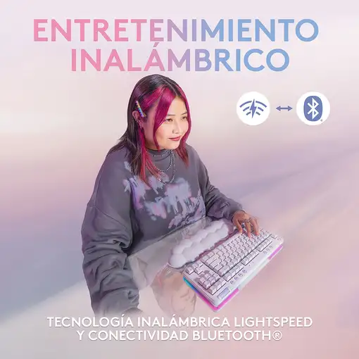 Logitech G 920-010685 teclado Juego RF Wireless + Bluetooth QWERTY Español Blanco