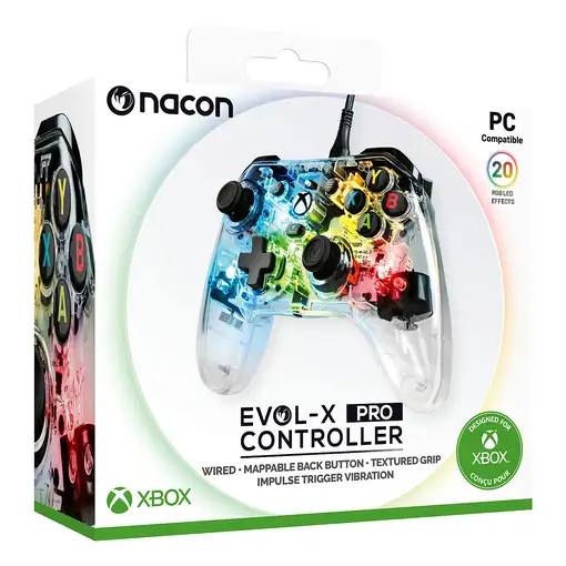 NACON EVOL-X Pro Light Transparente USB Gamepad PC, Xbox One, Xbox Series S, Xbox
