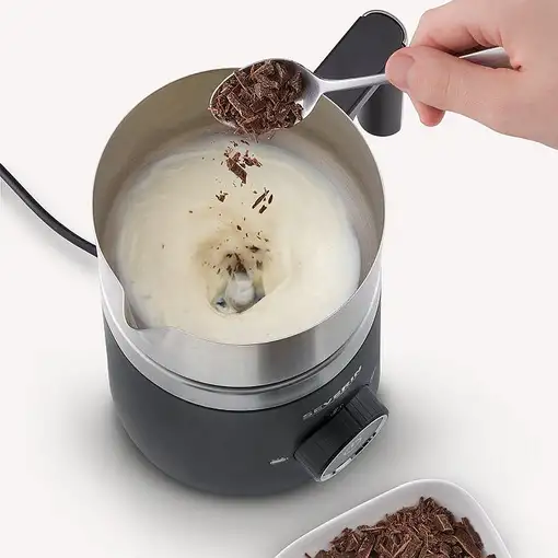 Severin SM 3585 espumador o calentador de leche Automático Negro, Plata