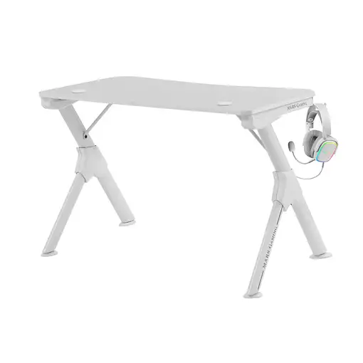 Mars Gaming MGD, Mesa Ergonómica Gaming, Soporte Auriculares y Bebidas, Escritorio