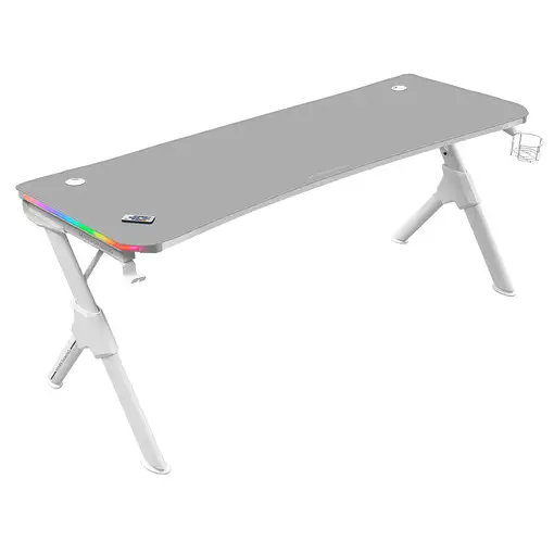 Mars Gaming MGDXLRGB, Mesa Gaming Ergonómica RGB, Soporte Auriculares y Bebida, Es