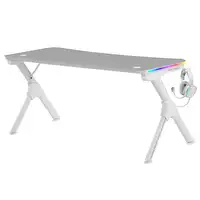 Mars Gaming MGDXLRGB, Mesa Gaming Ergonómica RGB, Soporte Auriculares y Bebida, Es