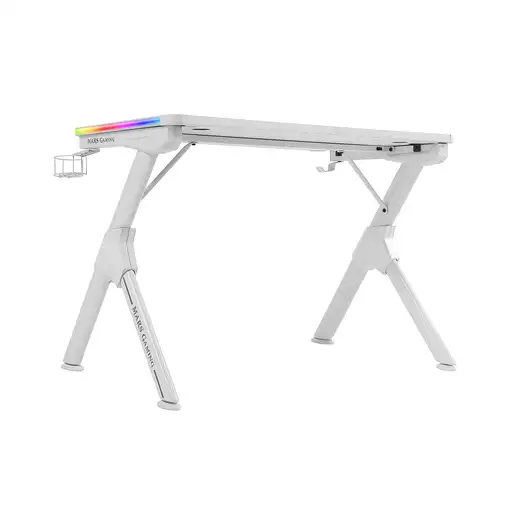 Mars Gaming MGDRGB, Mesa Ergonómica Gaming RGB, Soporte Auriculares y Bebida, Escr