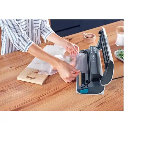 Leifheit Vacu Power 100 sellador al vacío 500 mbar Negro, Turquesa, Blanco