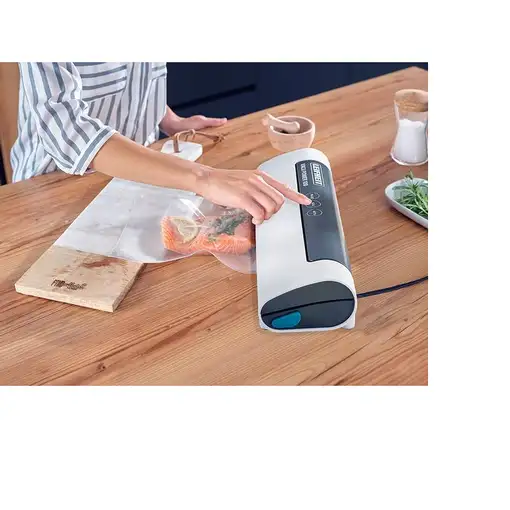 Leifheit Vacu Power 100 sellador al vacío 500 mbar Negro, Turquesa, Blanco