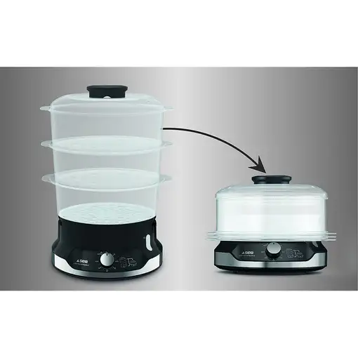 Tefal Ultracompact VC2048 vaporizador 3 cesta(s) Independiente 800 W Negro