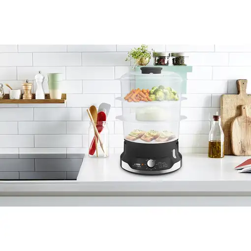 Tefal Ultracompact VC2048 vaporizador 3 cesta(s) Independiente 800 W Negro