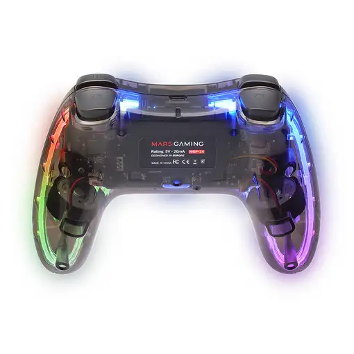 Mars Gaming Gamepad Inalámbrico 2.4GPRO, Neon RGB, Vibración Háptica Dual, Joystic