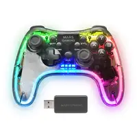 Mars Gaming Gamepad Inalámbrico 2.4GPRO, Neon RGB, Vibración Háptica Dual, Joystic