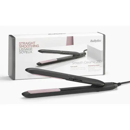 BaByliss CERAMIC 230 Plancha de pelo Caliente Negro 1,8 m