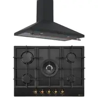 SOLTHERMIC® PACK PLACA GAS BL032 NEGRA RÚSTICA 70 + CAMPANA 90