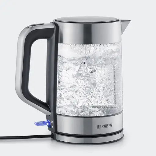 Severin WK 3420 tetera eléctrica 1,7 L 2200 W Negro, Acero inoxidable, Transparent
