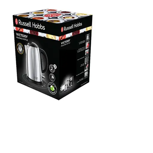 Russell Hobbs Victory tetera eléctrica 1,7 L 2400 W Negro, Acero inoxidable