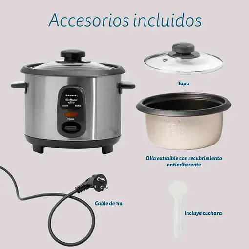 Arrocera eléctrica de 1 L, 400 W, RC-1L GRUNKEL
