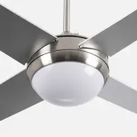Ventilador de Techo con Luz 4 Aspas 56W 6 Velocidades Montana Plateado Thinia Home