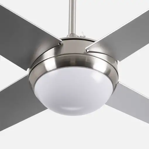 Ventilador de Techo con Luz 4 Aspas 56W 6 Velocidades Montana Plateado O91