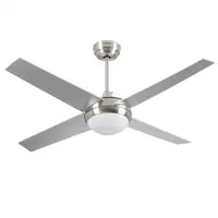 Ventilador de Techo con Luz 4 Aspas 56W 6 Velocidades Montana Plateado O91