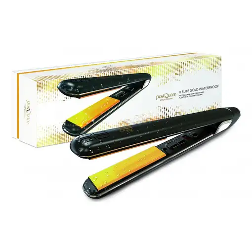 PostQuam PQPAE2003 Utensilio de peinado Plancha de pelo Caliente Negro, Amarillo 6