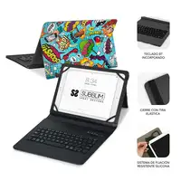 Funda Con Teclado Keytab Pro Bluetooth 9.6\11\ Cómic