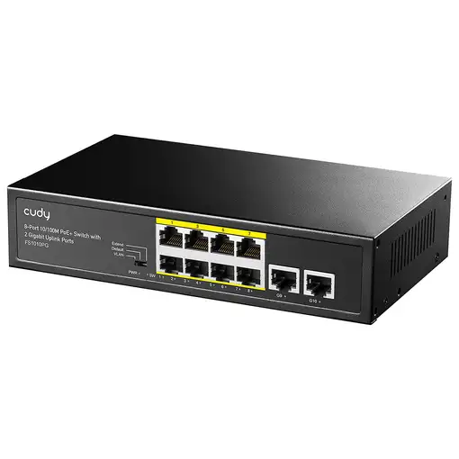 Cudy FS1010PG switch Fast Ethernet (10/100) Energía sobre Ethernet (PoE) Negro