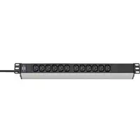 Brennenstuhl 1390007112 base múltiple 2 m 12 salidas AC Interior Negro, Plata