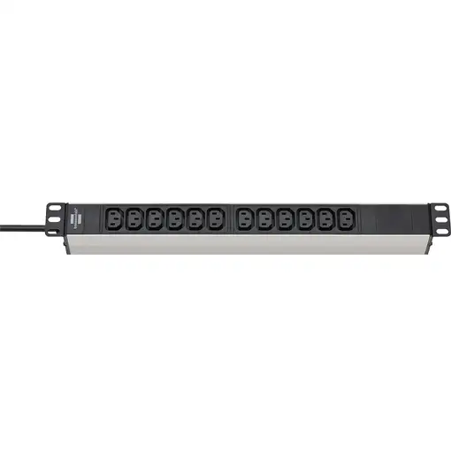Brennenstuhl 1390007112 base múltiple 2 m 12 salidas AC Interior Negro, Plata