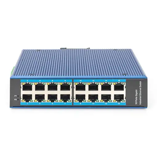 Digitus Conmutador de red Ethernet Gigabit de 16 puertos, industrial, no gestionad