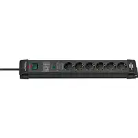 Brennenstuhl 1951160400 base múltiple 1,8 m 6 salidas AC Interior Negro