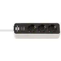 Brennenstuhl 1153230020 base múltiple 1,5 m 3 salidas AC Interior Negro, Blanco